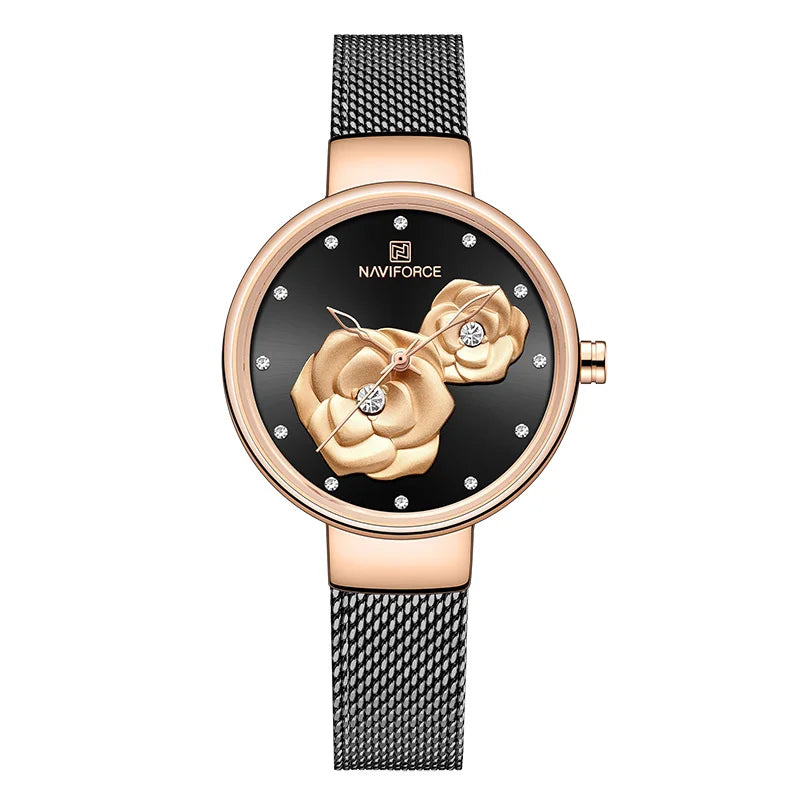 Relógio Feminino NAVIFORCE – Pulseira de Aço