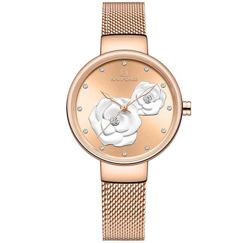 Relógio Feminino NAVIFORCE – Pulseira de Aço