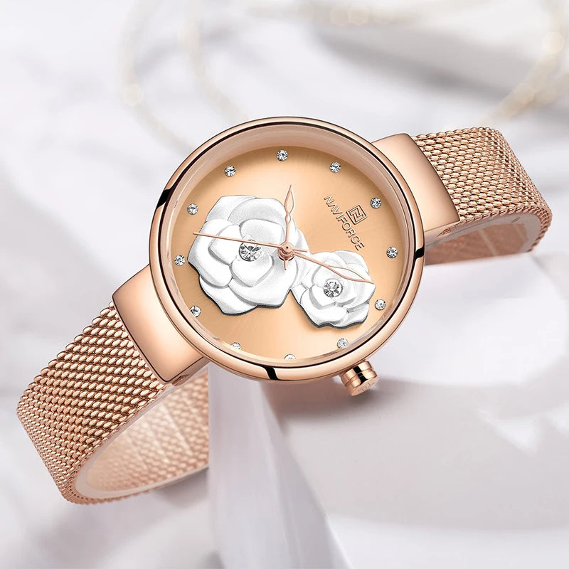 Relógio Feminino NAVIFORCE – Pulseira de Aço