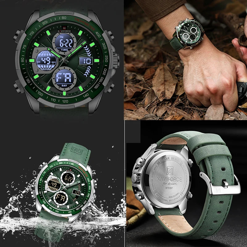 Relógio NAVIFORCE Militar – Cronógrafo Esportivo e à Prova de Água.