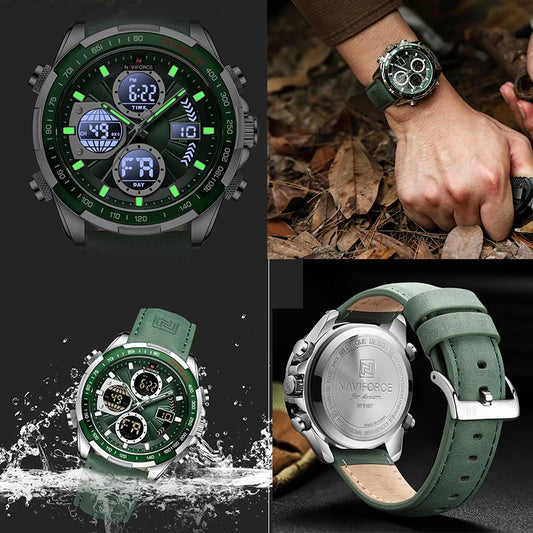 Relógio NAVIFORCE Militar – Cronógrafo Esportivo e à Prova de Água.