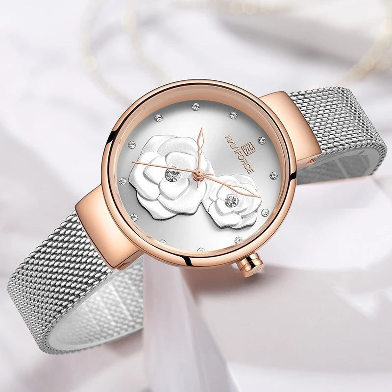 Relógio Feminino NAVIFORCE – Pulseira de Aço
