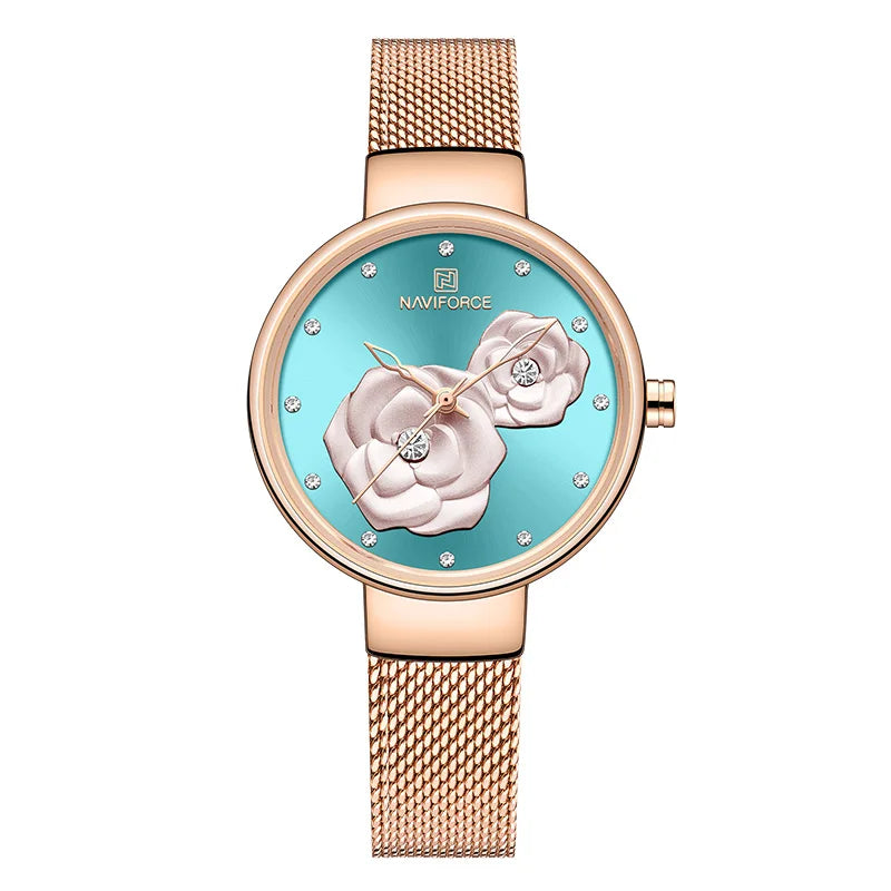 Relógio Feminino NAVIFORCE – Pulseira de Aço