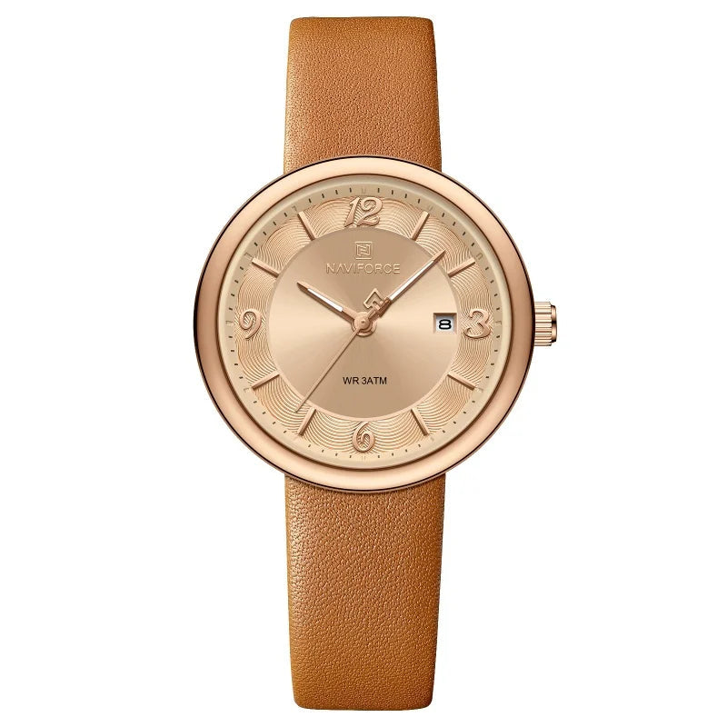 Relógio NAVIFORCE – Mostrador Floral - Pulseira de PU