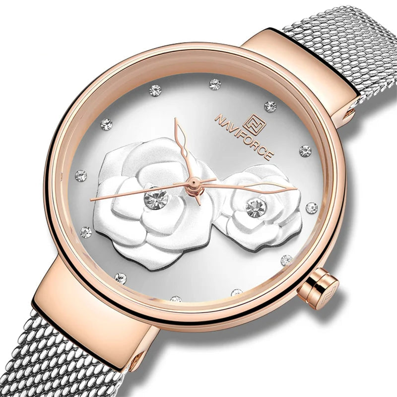 Relógio Feminino NAVIFORCE – Pulseira de Aço