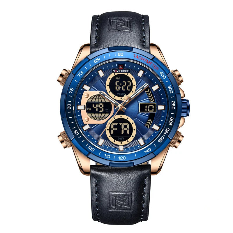 Relógio NAVIFORCE Militar – Cronógrafo Esportivo e à Prova de Água.